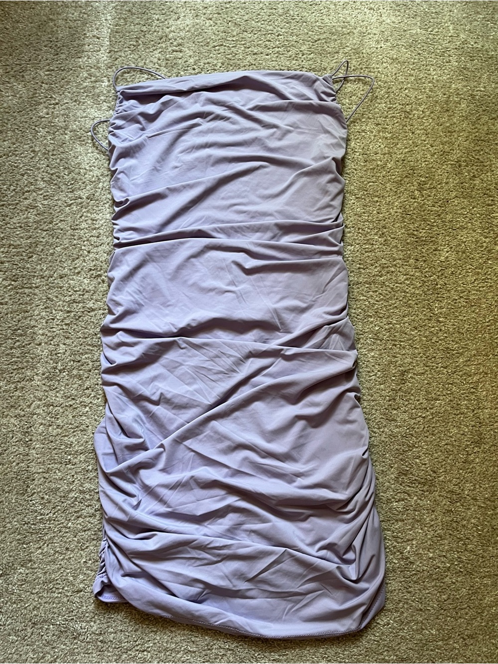 NWTOS Lilac Ruched Mini Dress
